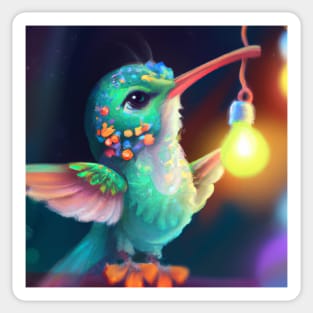 Cute Hummingbird Drawing Sticker